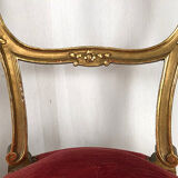 Paire de chaises de style Louis XV en bois doré, époque Napoléon III