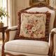 French Style Cushion Cover Handwoven Aubusson Tapestry Floral Rose Bouquet