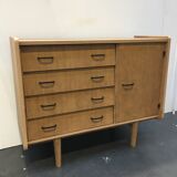 50s vintage oak chest of drawers
