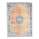 Blue Orange 250x350 cm Carpet, Vintage Large Rug, Turkish Antique Rug.