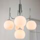 Vintage Italian Chrome and Opaline Chandelier, 1970s