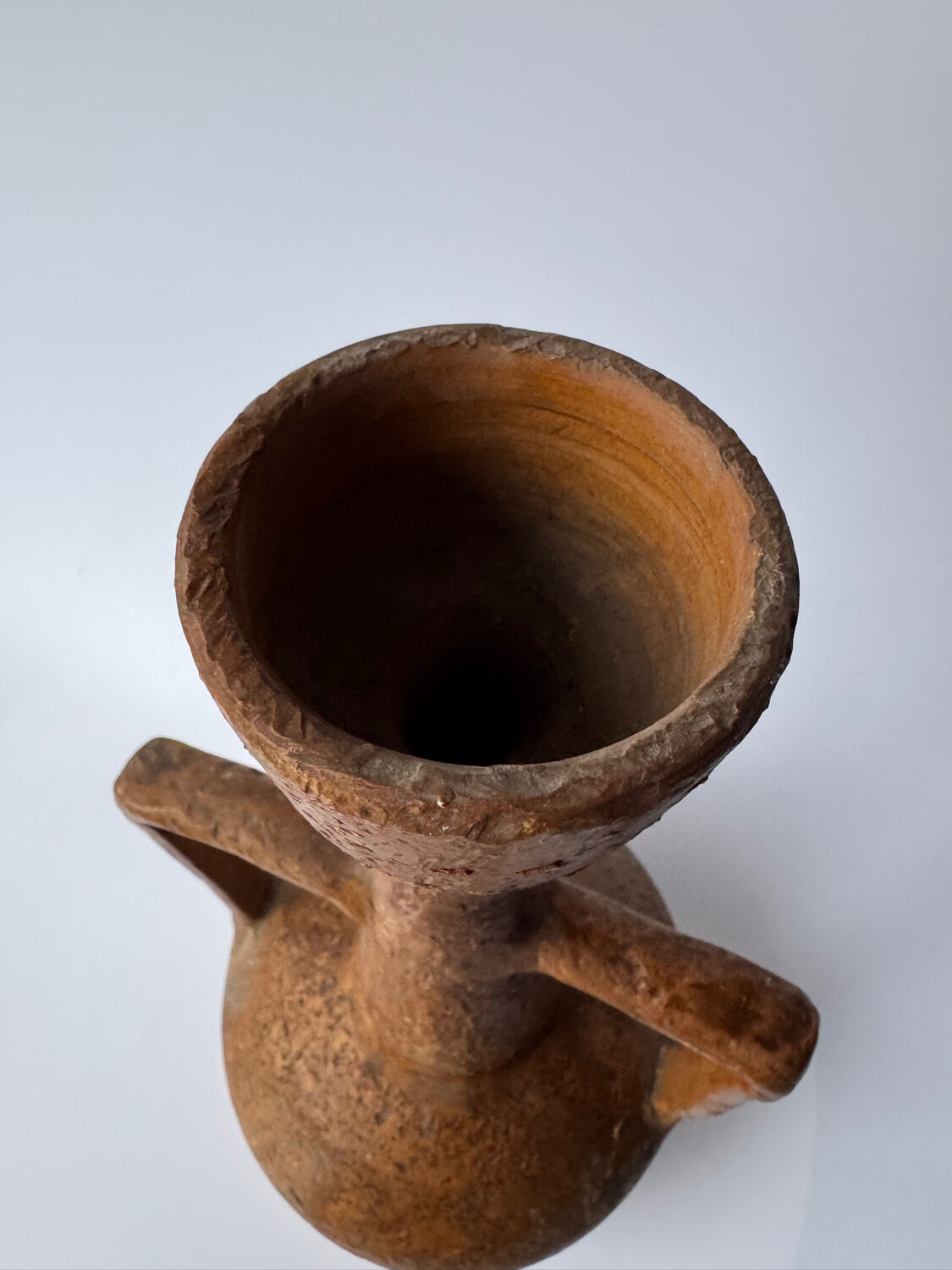 Large vintage handmade terracotta vase