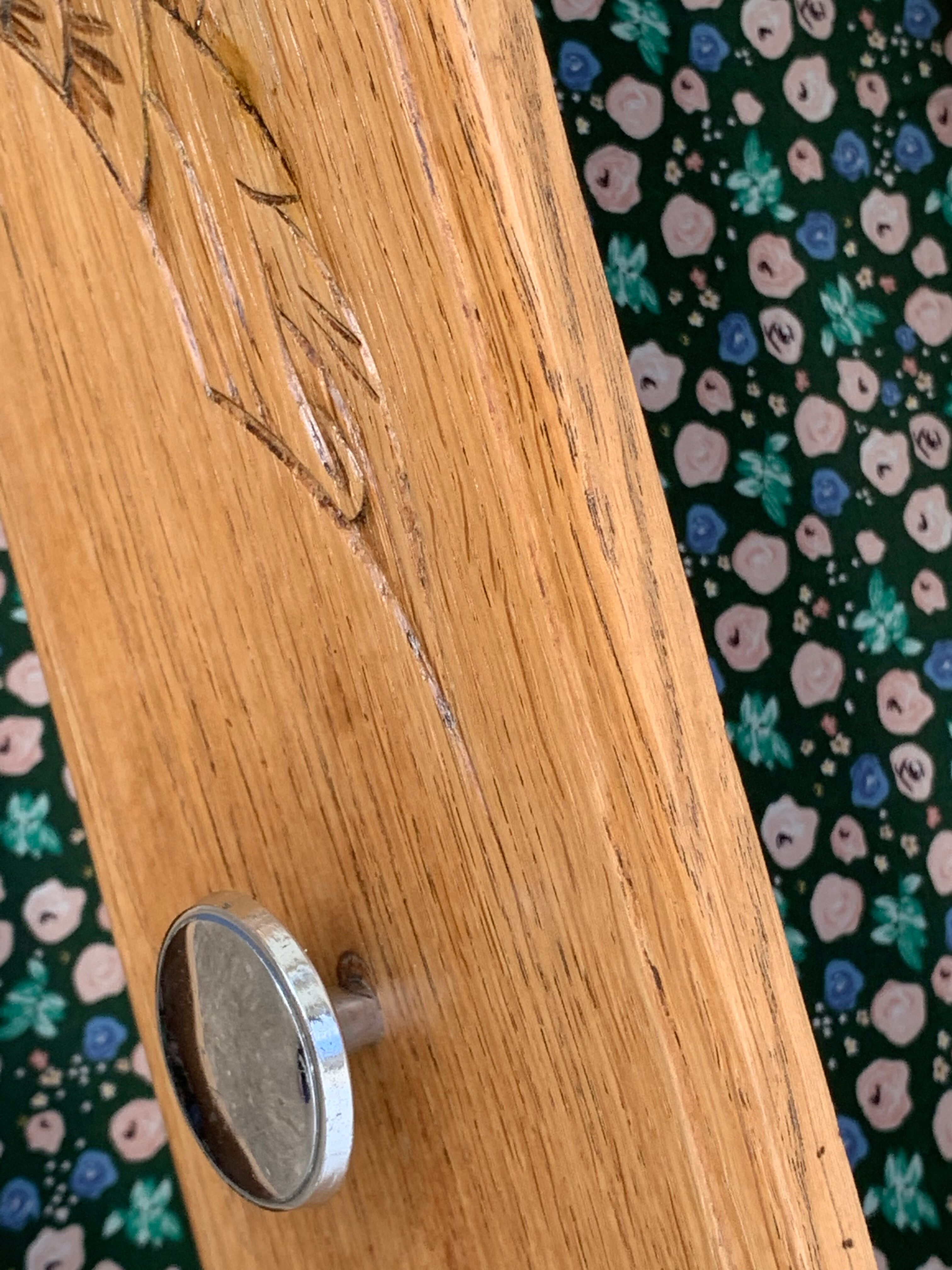 Art deco chest of drawers raw wood and khaki