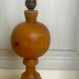 Turned wooden lamp