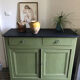 Wooden sideboard painted in olive green, 19th century.