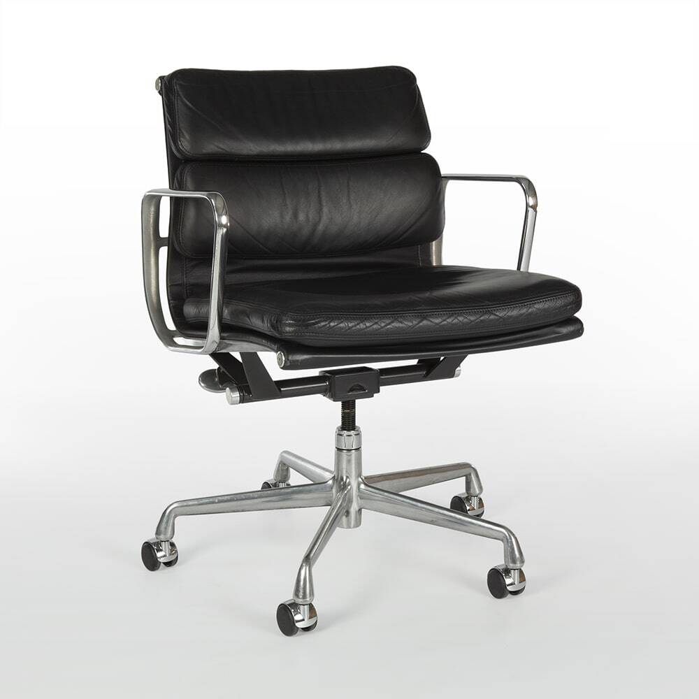 Black Herman Miller Original Eames EA435 ‘Soft Pad’ Desk Aluminium Chair