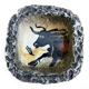 Ceramic bowl J.B. Sarlat — rock art bull decoration
