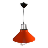 1970s orange lacquered metal designer pendant light