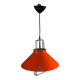 1970s orange lacquered metal designer pendant light