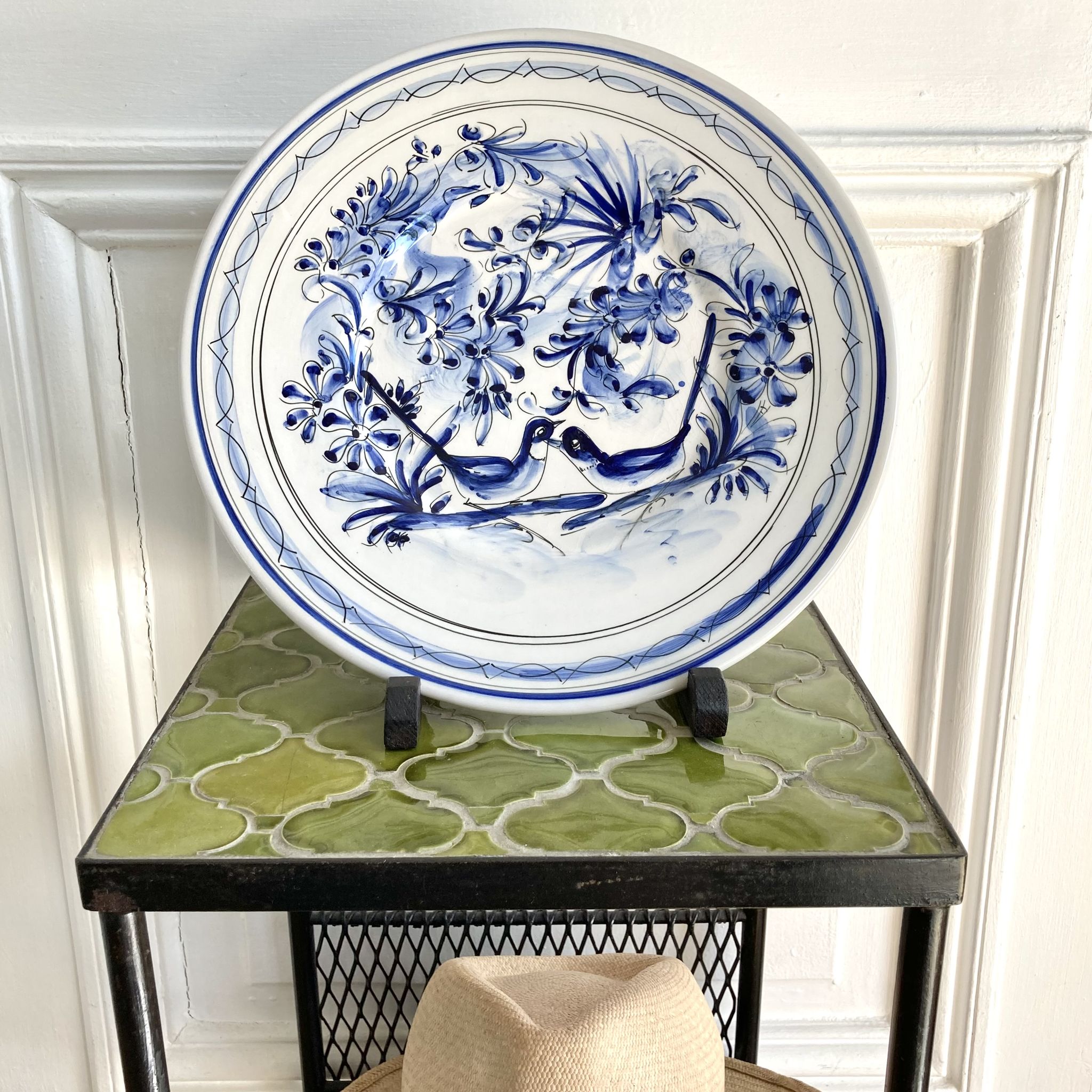 Decorative plate ceramic birds