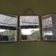Antique triptych barber mirror