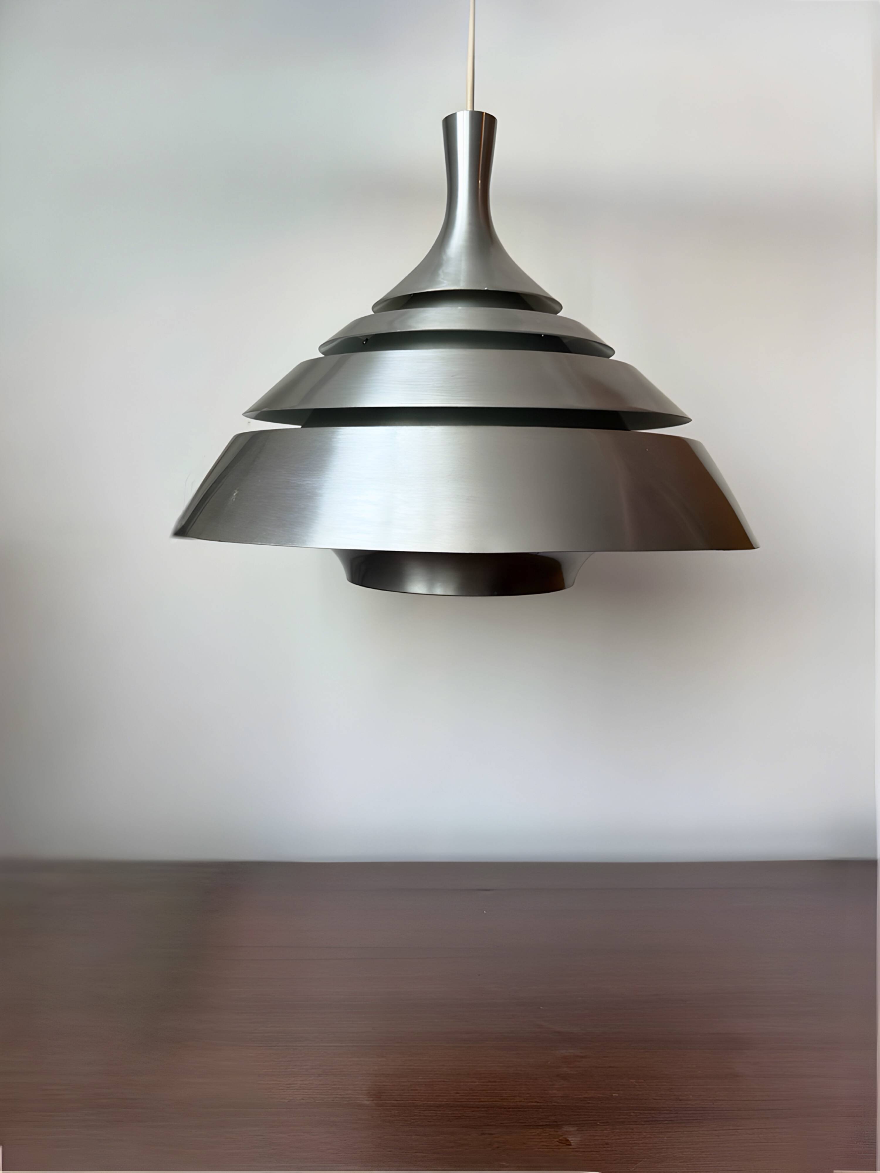 Suspended aluminium lamp by Hans Agne Jakobsson, Sweden, 1960.