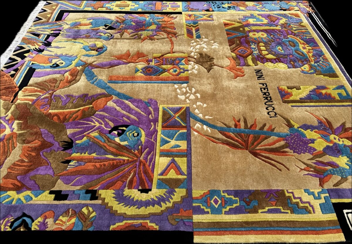 Modern rug signed nini ferrucci 240x205 cm