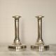 Pair of mid-century silver-plated metal candleholders