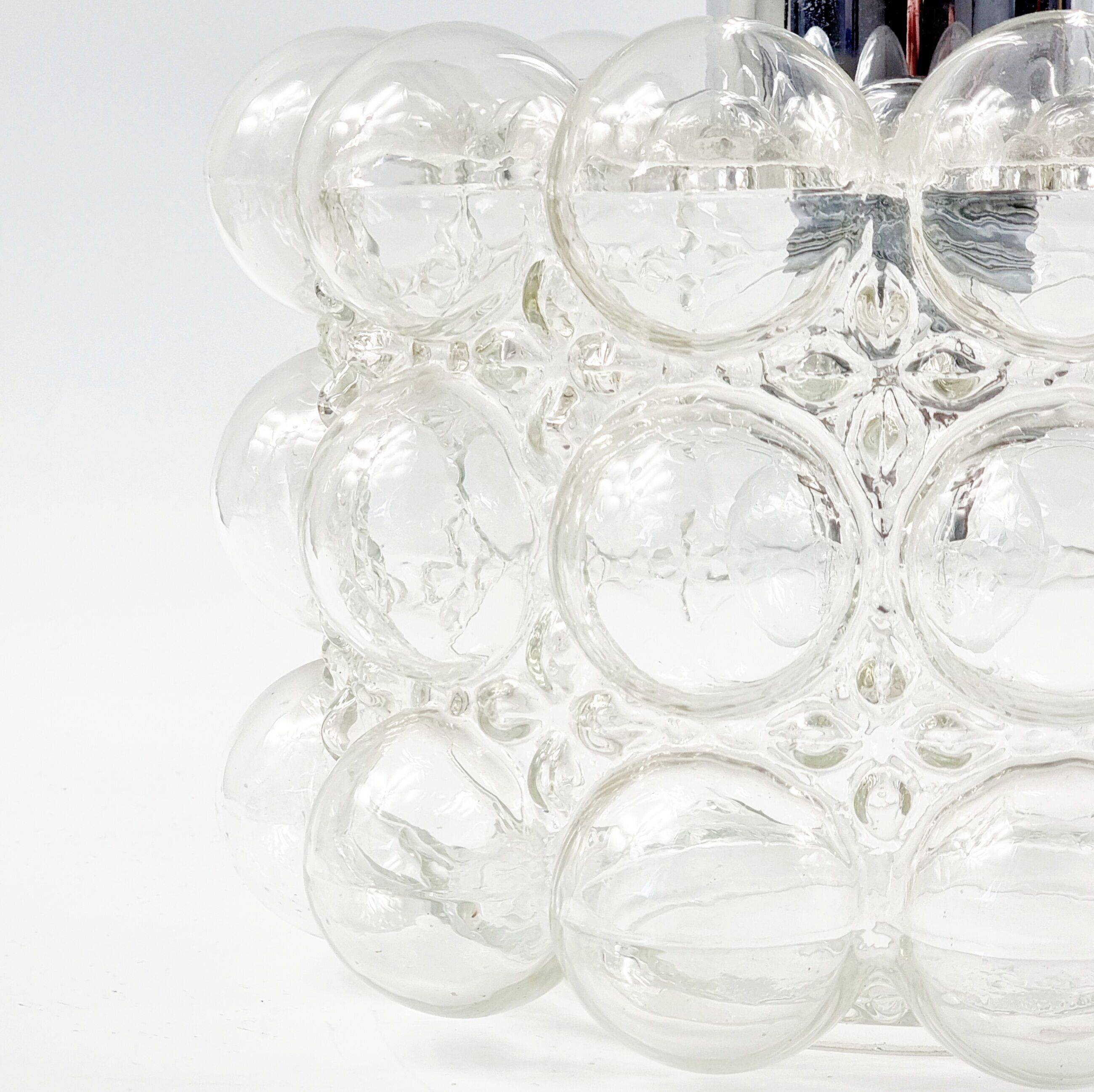 Mid-century modern bubble glass pendant/ceiling lamp by helena tynell for limburg, germany, 1960s