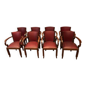 Rare set of 8 Art Deco armchairs.
