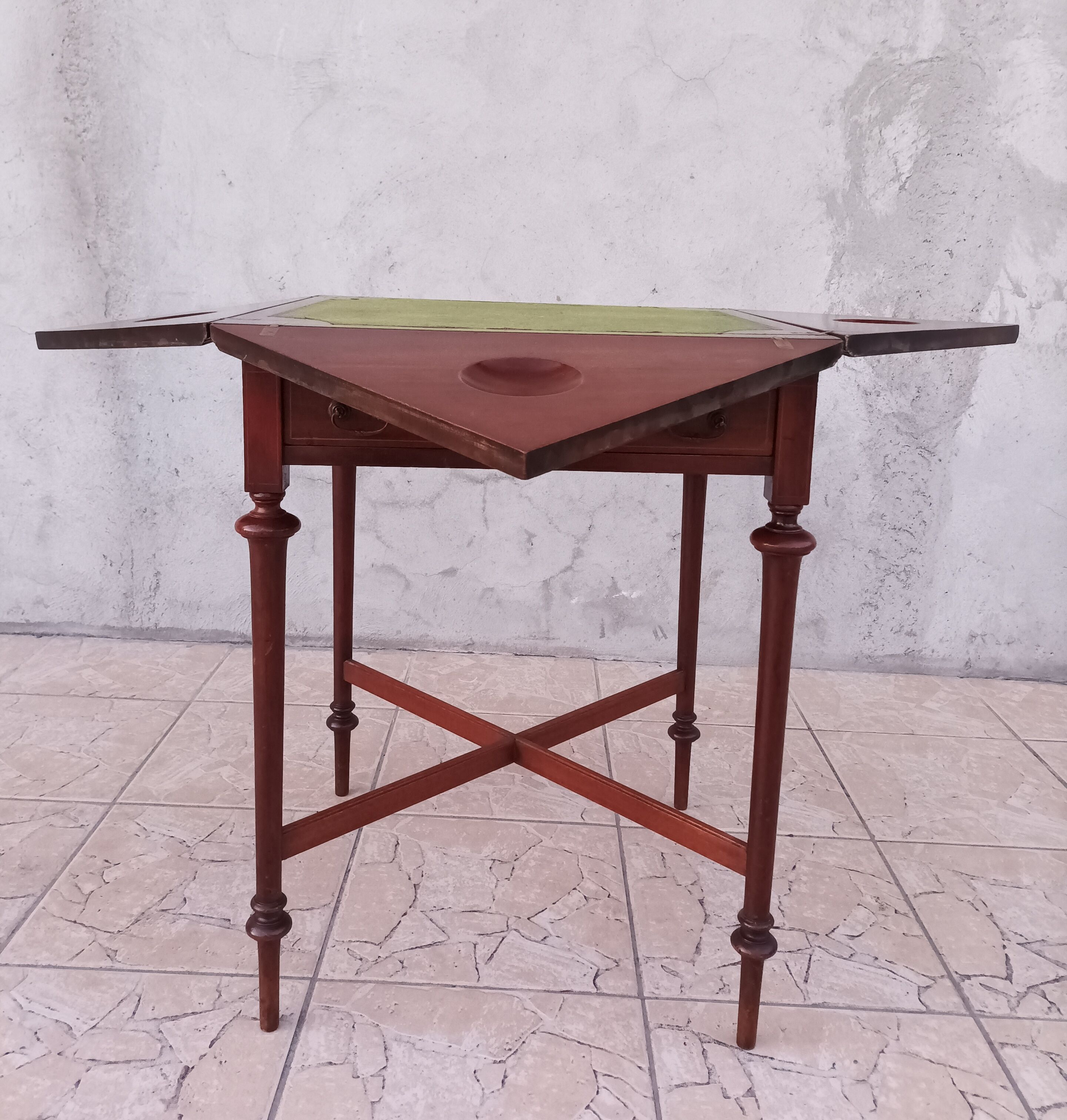 Game table in mahogany late 19th
