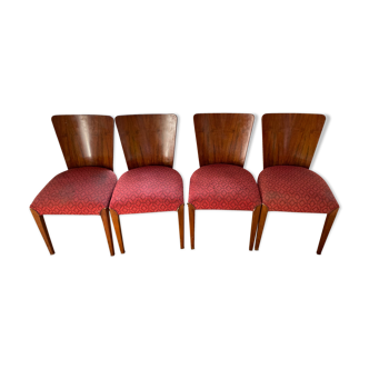 4 Jindrich Halabala dining chairs, 30s