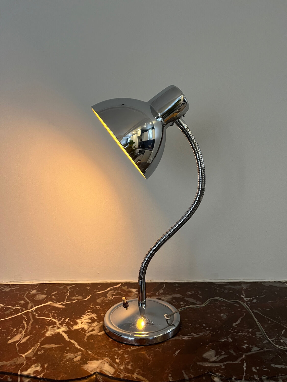 Vintage chrome flexible table lamp - 1960s