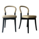 set of 2 chairs in ash and beige leather "Goteborg" by Gunnar Asplund for Cassina, design 1990
