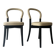 set of 2 chairs in ash and beige leather "Goteborg" by Gunnar Asplund for Cassina, design 1990