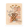 Illustration A4 "Coffee, vase and dried flowers"