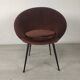 Fauteuil vintage velours marron