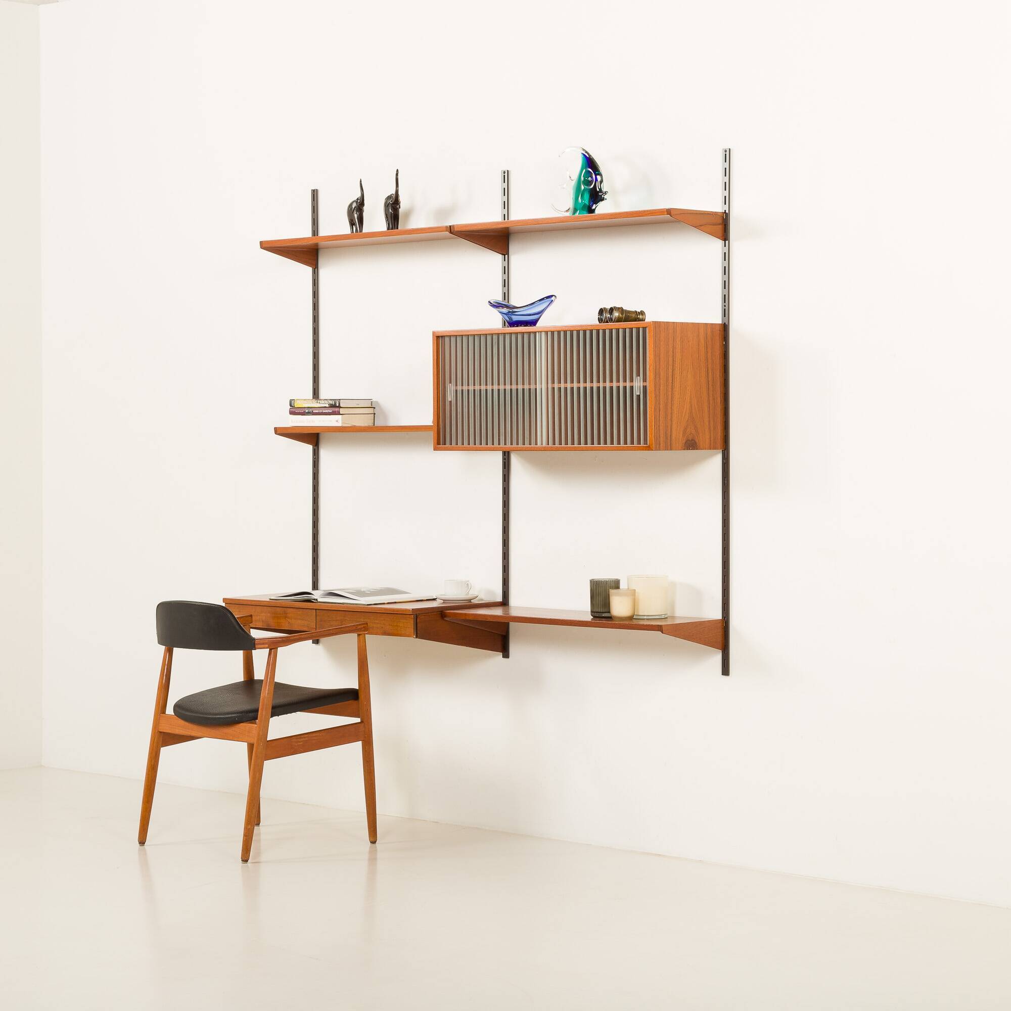 Kai Kristiansen shelving unit with a desk for FM Mobler, 1960s