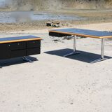 Warren Platner desk and sideboard, Knoll, 1970s.