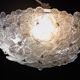 Murano Ceiling Light Gold and Traspare Flower by Seguso for Venini, Italy, 1960s