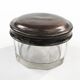 Art Deco pill box, crystal, silver-plated copper, Poland, 1930s