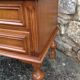 Two-drawer bedside table in oak veneer / 60s-70s