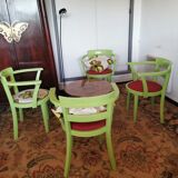 Set of 4 bridge art deco armchairs redesigned