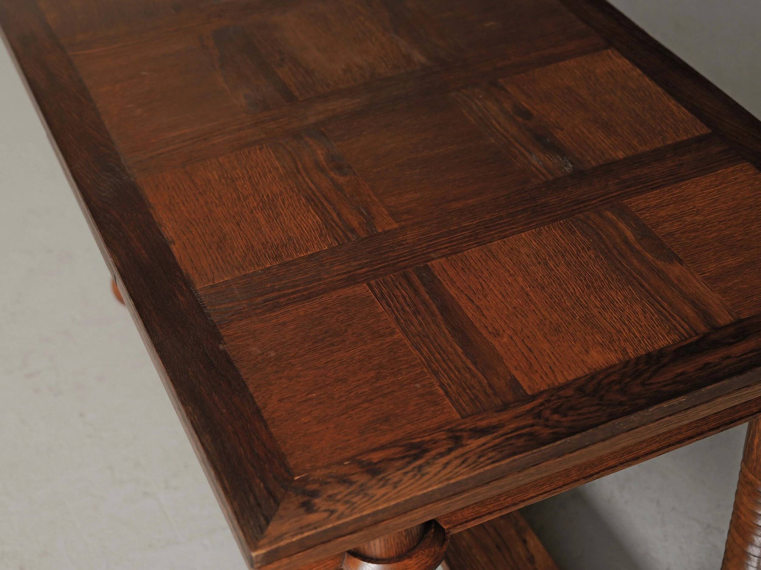Modernist oak dining table, France, 1940–1950