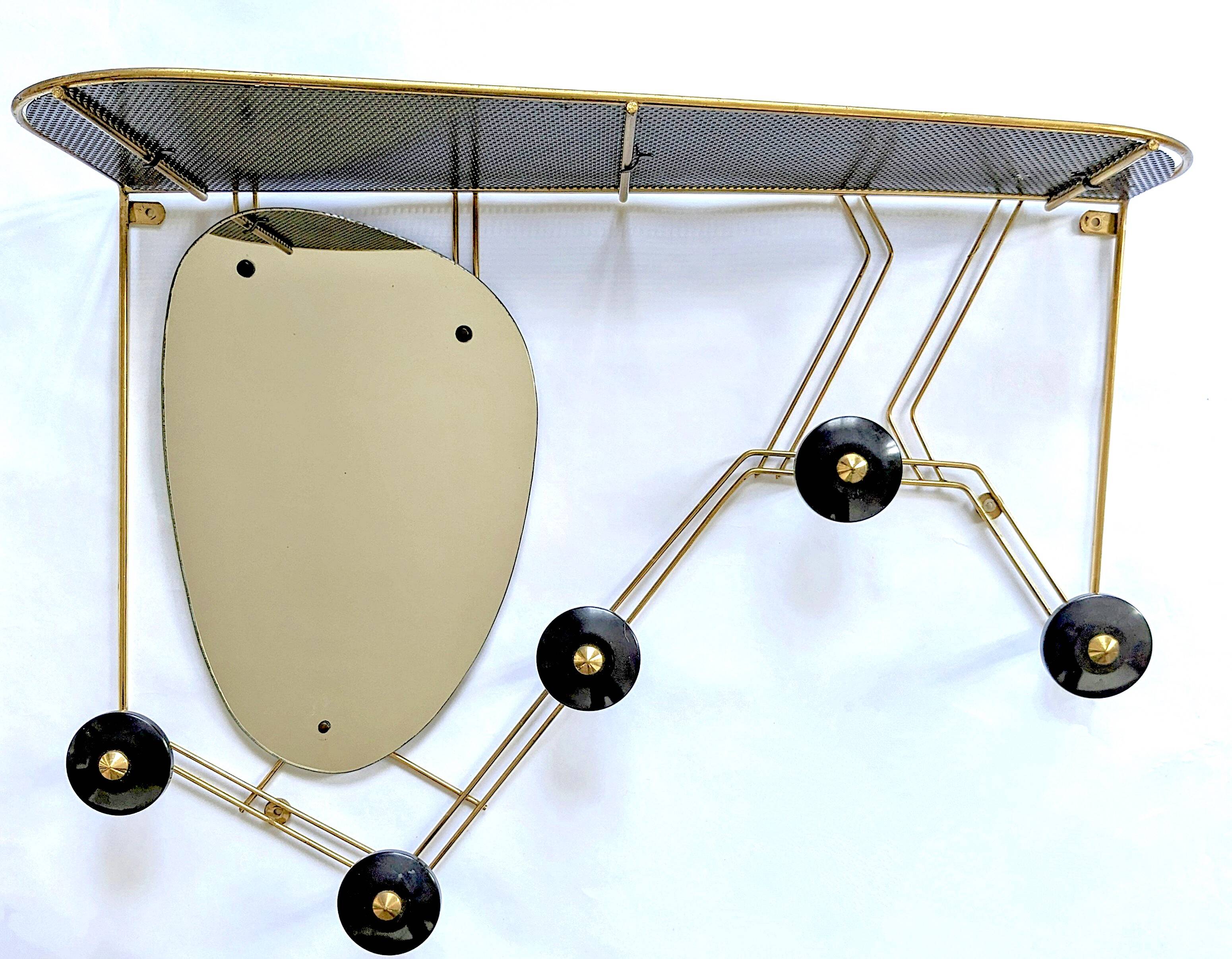 Vintage design wall coat rack from the 50s