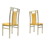 Chaises de salle à manger vintage en laiton de Belgochrom, années 1970