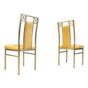Vintage brass dining chairs by Belgochrom, 1970s