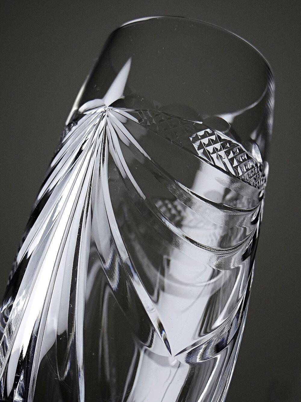 Set of 6 hand-cut Lorraine crystal champagne flutes