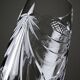 Set of 6 hand-cut Lorraine crystal champagne flutes