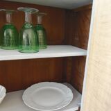 Library, vintage dresser re-enchanted in cloud gray.