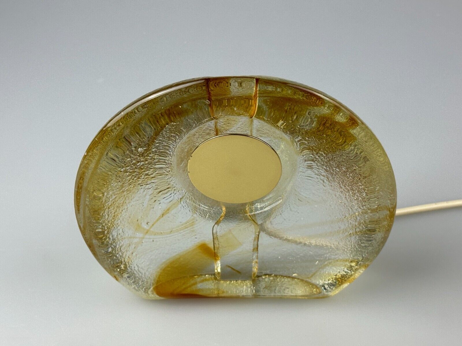 60s 70s table lamp Murano glass brass color inclusions space age design