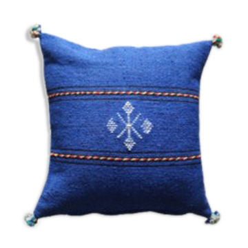Moroccan blue Berber cotton cushion
