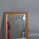 Old louis XVI style mirror carved wood, beveled ice 31x25 cm SB