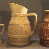 Two pitchers and a small original king beer mug