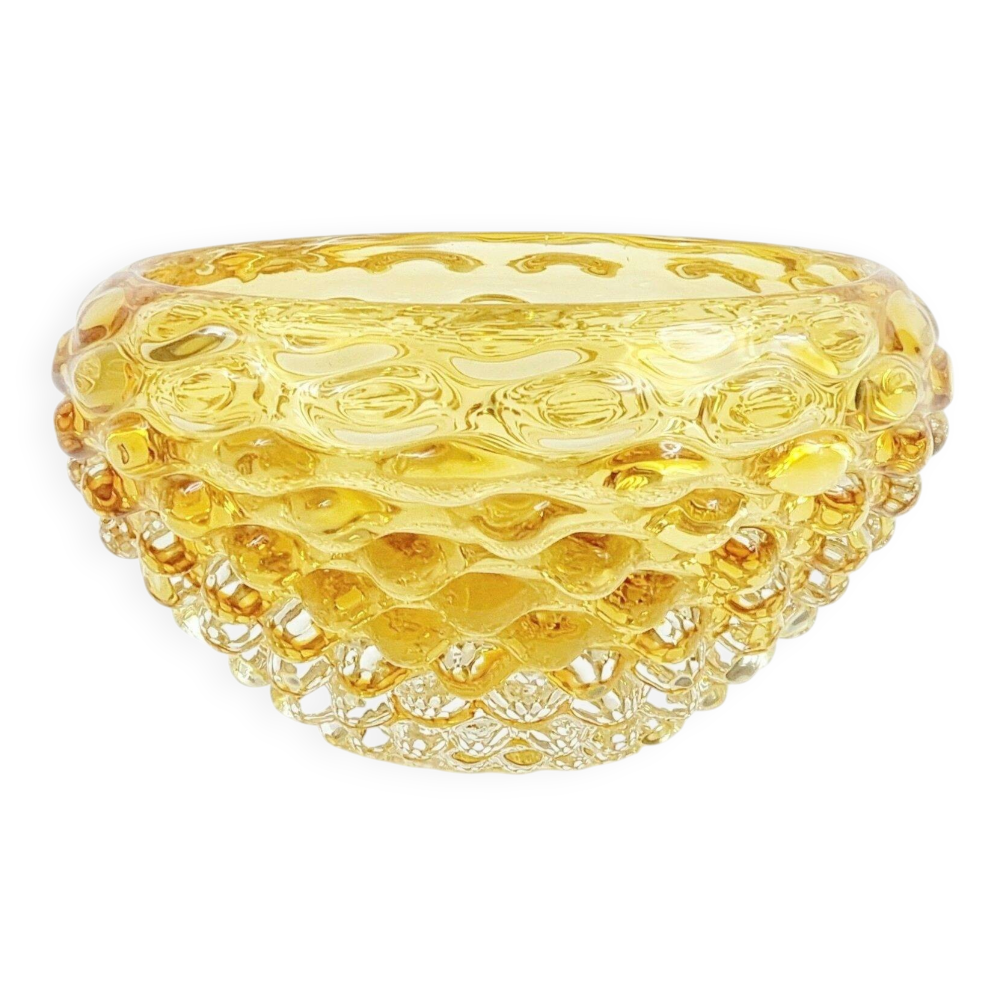Mid Century Murano Bubble Glass 'Lenti' Series Bowl by E. Barovier, 1940s