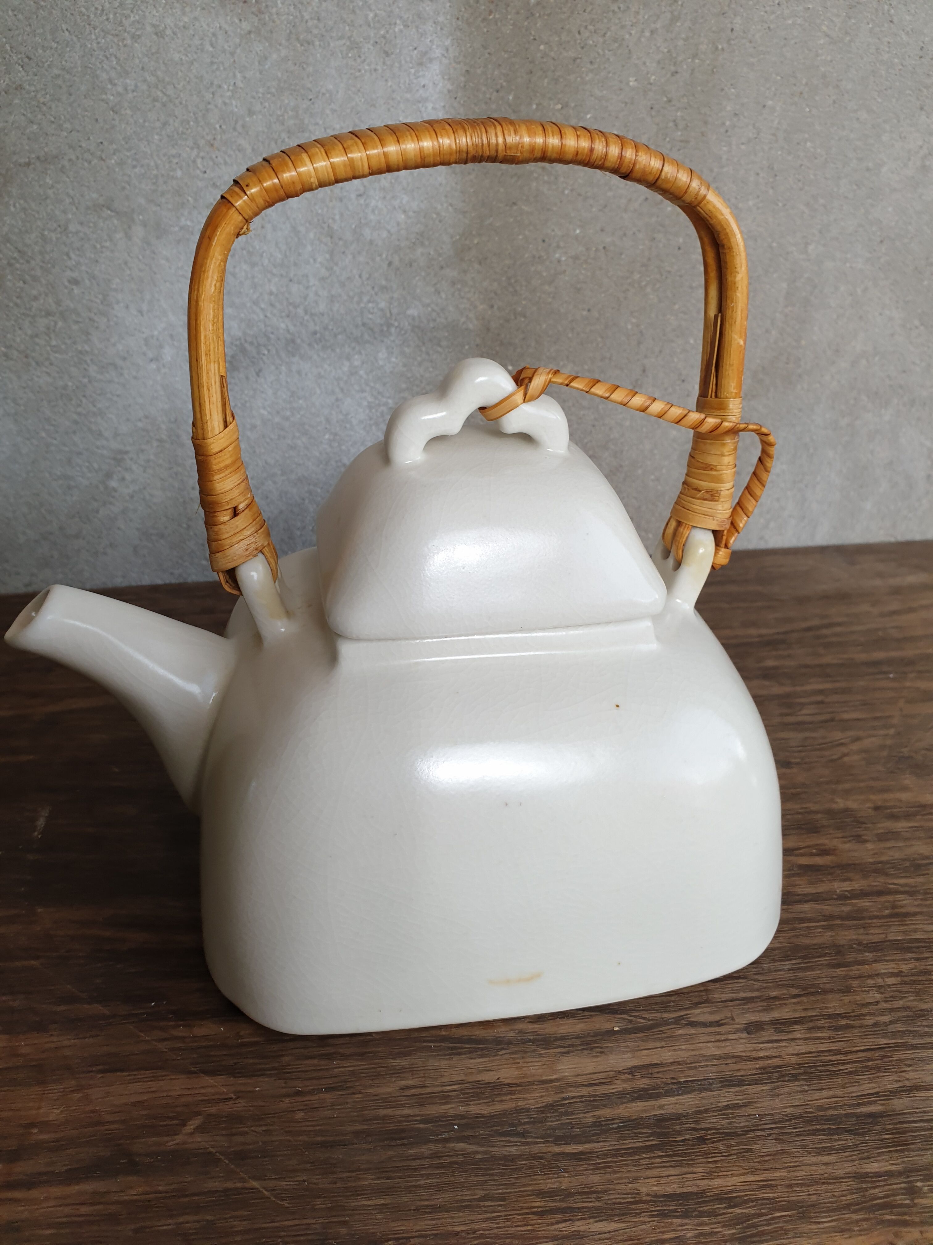 White vintage teapot