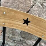 Pair of renovated school chairs with star pattern