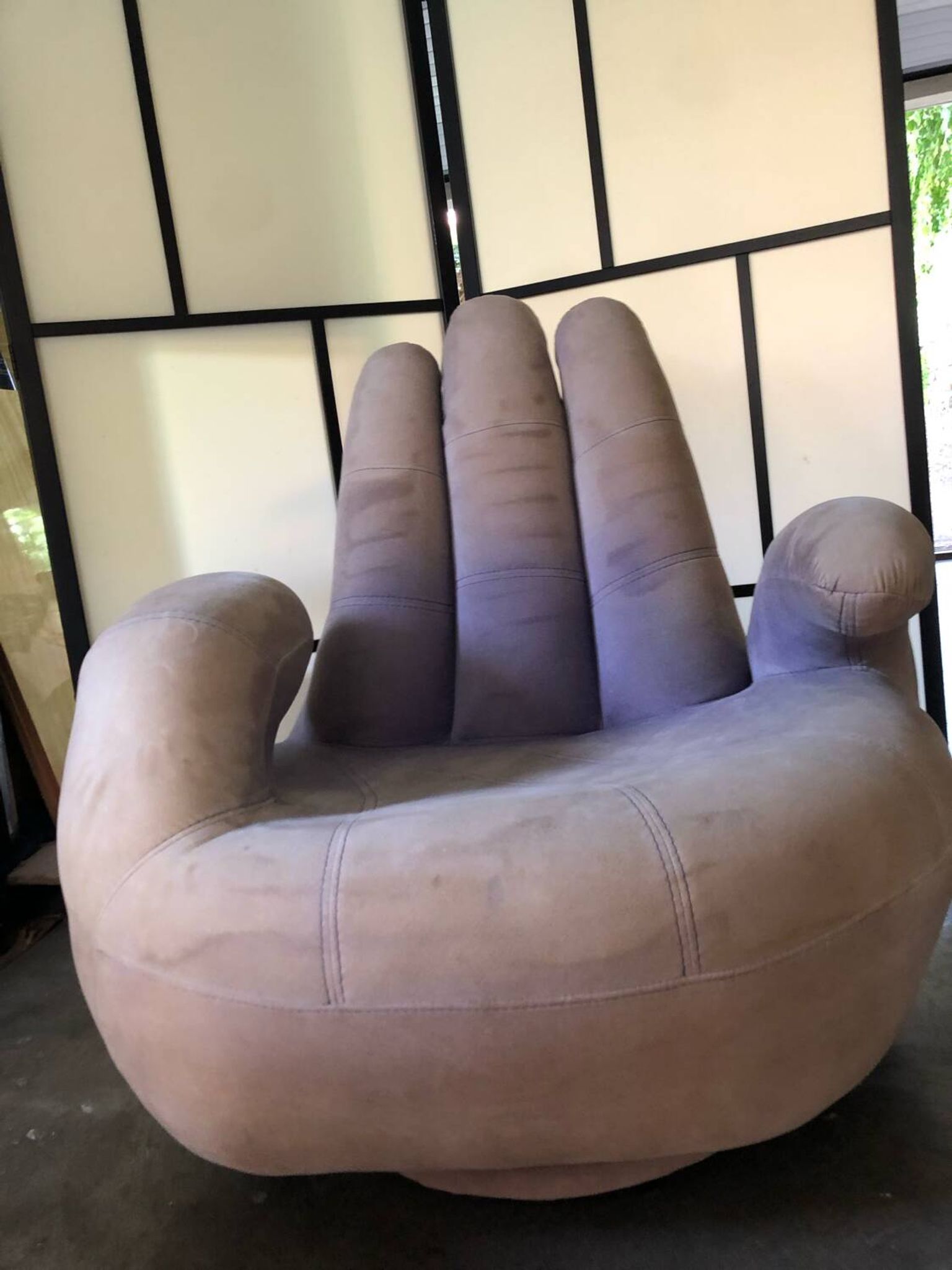 Pop Art swivel armchair - mauve velvet - circa 80/90 - very good condition