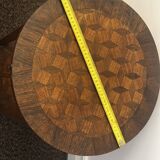 Table d’appoint / guéridon double plateau style Louis XVI en bois marqueté