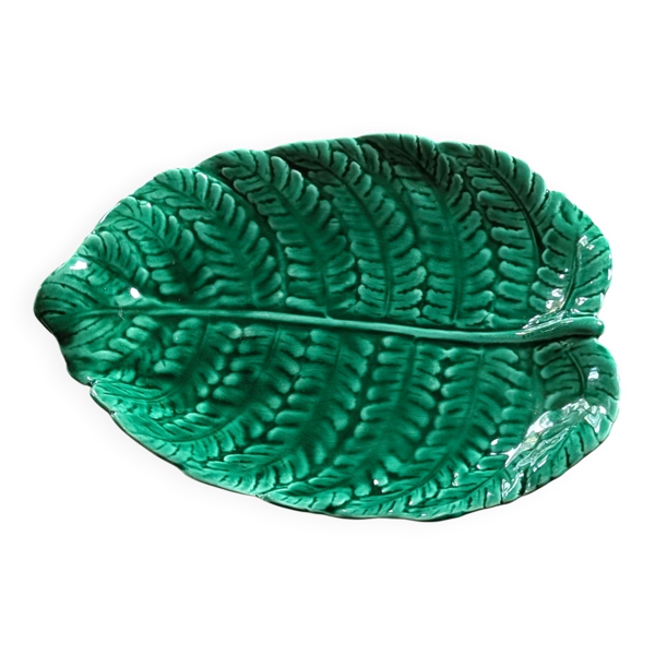 Plat feuille de fougère Sarreguemines vert